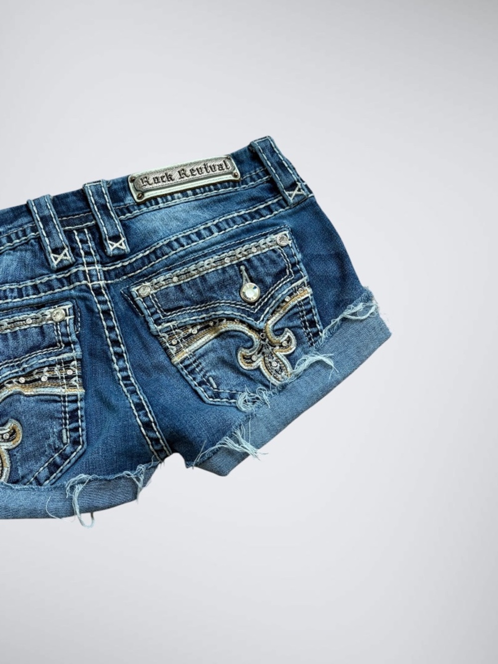 Rock Revival Low Rise Micro Denim Shorts - Picture 3 of 6